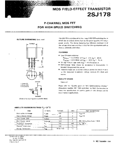 NEC 2sj178  . Electronic Components Datasheets Active components Transistors NEC 2sj178.pdf