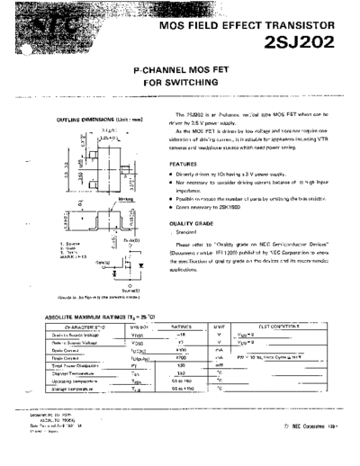 NEC 2sj202  . Electronic Components Datasheets Active components Transistors NEC 2sj202.pdf