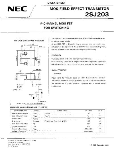 NEC 2sj203  . Electronic Components Datasheets Active components Transistors NEC 2sj203.pdf