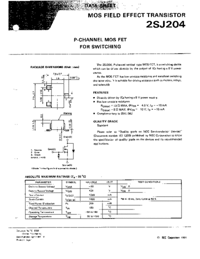NEC 2sj204  . Electronic Components Datasheets Active components Transistors NEC 2sj204.pdf
