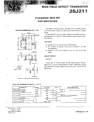 NEC 2sj211  . Electronic Components Datasheets Active components Transistors NEC 2sj211.pdf