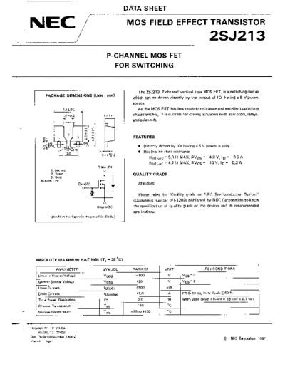 NEC 2sj213  . Electronic Components Datasheets Active components Transistors NEC 2sj213.pdf