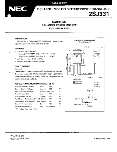 NEC 2sj331  . Electronic Components Datasheets Active components Transistors NEC 2sj331.pdf
