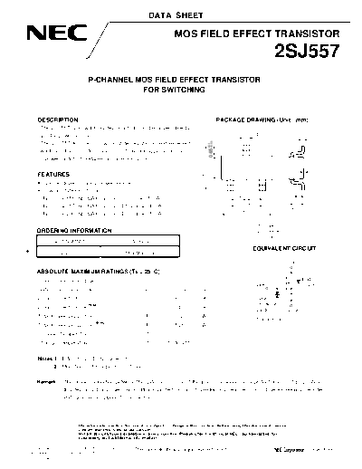 . Electronic Components Datasheets 2sj557  . Electronic Components Datasheets Active components Transistors NEC 2sj557.pdf