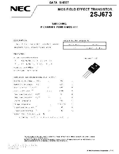 NEC 2sj673  . Electronic Components Datasheets Active components Transistors NEC 2sj673.pdf