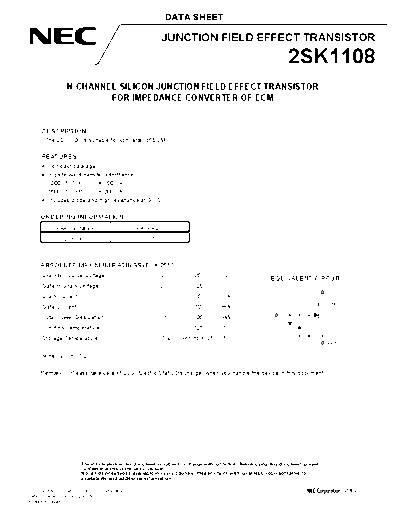NEC 2sk1108  . Electronic Components Datasheets Active components Transistors NEC 2sk1108.pdf