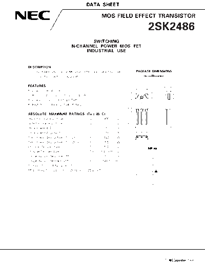 NEC 2sk2486  . Electronic Components Datasheets Active components Transistors NEC 2sk2486.pdf