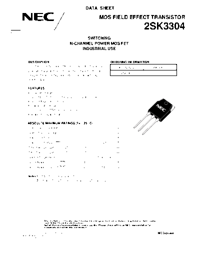 . Electronic Components Datasheets 2sk3304  . Electronic Components Datasheets Active components Transistors NEC 2sk3304.pdf