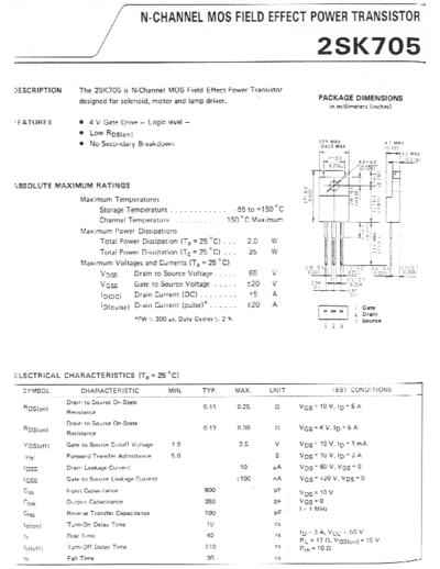 NEC 2sk705  . Electronic Components Datasheets Active components Transistors NEC 2sk705.pdf