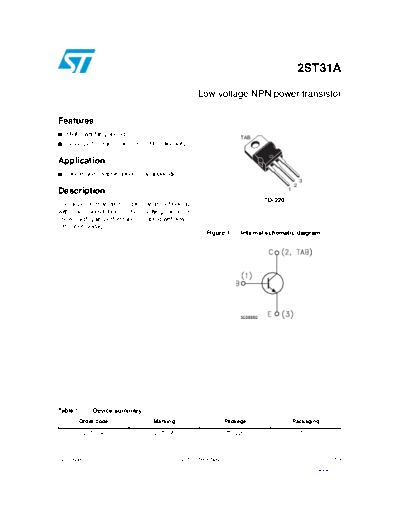 ST 2st31a  . Electronic Components Datasheets Active components Transistors ST 2st31a.pdf