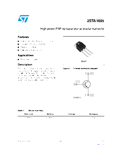 ST 2sta1695  . Electronic Components Datasheets Active components Transistors ST 2sta1695.pdf