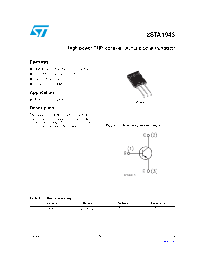 ST 2sta1943  . Electronic Components Datasheets Active components Transistors ST 2sta1943.pdf