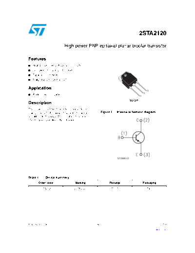 ST 2sta2120  . Electronic Components Datasheets Active components Transistors ST 2sta2120.pdf