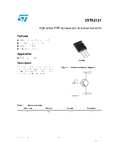 ST 2sta2121  . Electronic Components Datasheets Active components Transistors ST 2sta2121.pdf