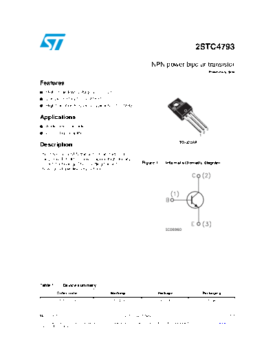 ST 2stc4793  . Electronic Components Datasheets Active components Transistors ST 2stc4793.pdf