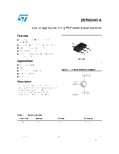 ST 2stn2540-a  . Electronic Components Datasheets Active components Transistors ST 2stn2540-a.pdf
