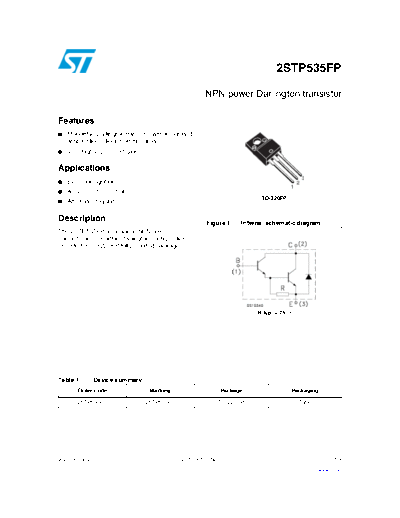 ST 2stp535fp  . Electronic Components Datasheets Active components Transistors ST 2stp535fp.pdf