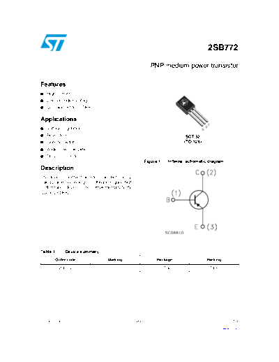 ST 2sb772  . Electronic Components Datasheets Active components Transistors ST 2sb772.pdf