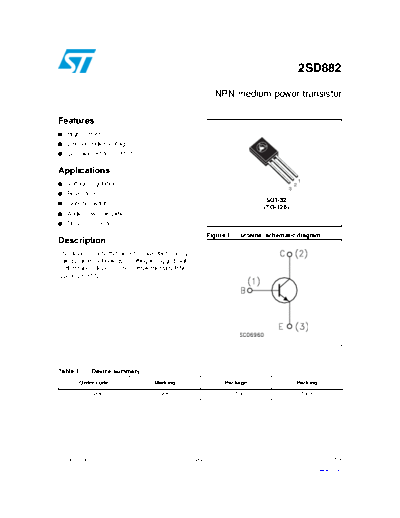 ST 2sd882  . Electronic Components Datasheets Active components Transistors ST 2sd882.pdf