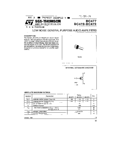 ST bc477 bc478 bc479  . Electronic Components Datasheets Active components Transistors ST bc477_bc478_bc479.pdf