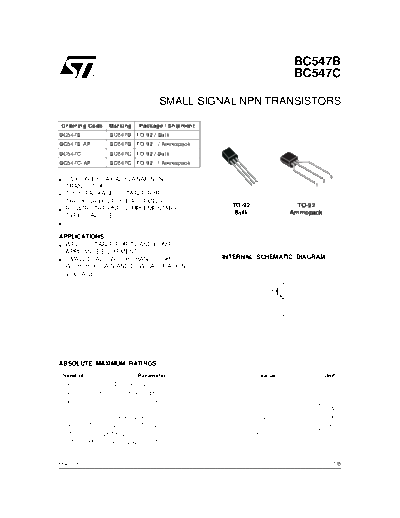 ST bc547b bc547c  . Electronic Components Datasheets Active components Transistors ST bc547b_bc547c.pdf