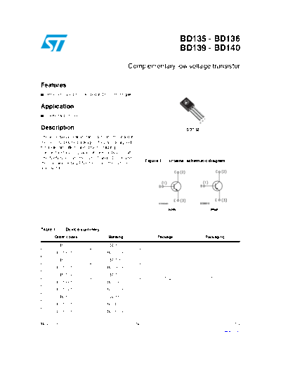 ST bd135 bd136 bd139 bd140  . Electronic Components Datasheets Active components Transistors ST bd135_bd136_bd139_bd140.pdf