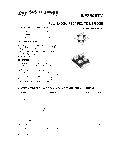 . Electronic Components Datasheets bf3506  . Electronic Components Datasheets Active components Transistors ST bf3506.pdf