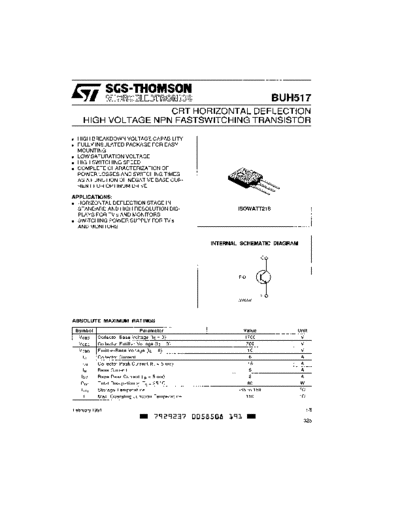 ST buh517  . Electronic Components Datasheets Active components Transistors ST buh517.pdf
