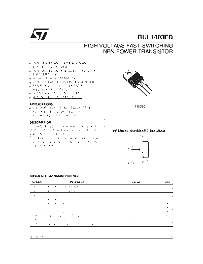 ST bul1403-  . Electronic Components Datasheets Active components Transistors ST bul1403-.pdf