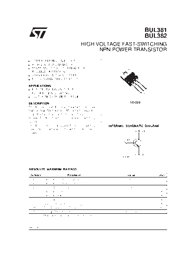 ST bul381-2  . Electronic Components Datasheets Active components Transistors ST bul381-2.pdf