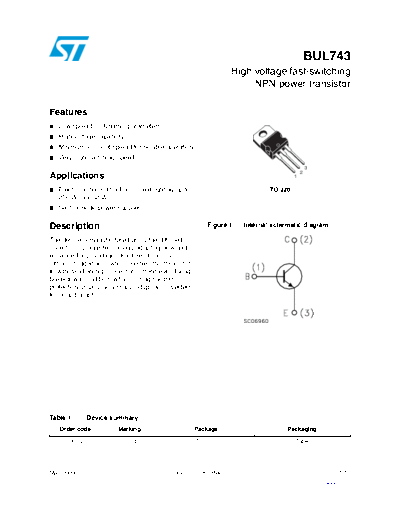 ST bul743  . Electronic Components Datasheets Active components Transistors ST bul743.pdf