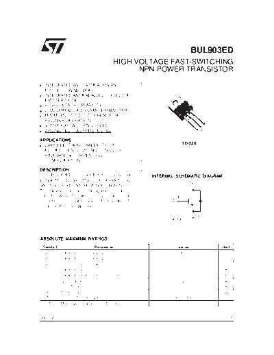 ST bul903  . Electronic Components Datasheets Active components Transistors ST bul903.pdf