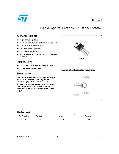 ST bul98  . Electronic Components Datasheets Active components Transistors ST bul98.pdf