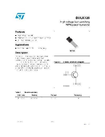 ST bulk128  . Electronic Components Datasheets Active components Transistors ST bulk128.pdf