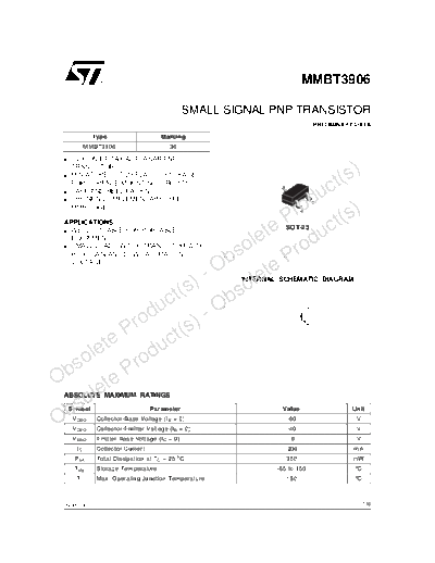 ST mmbt3906  . Electronic Components Datasheets Active components Transistors ST mmbt3906.pdf