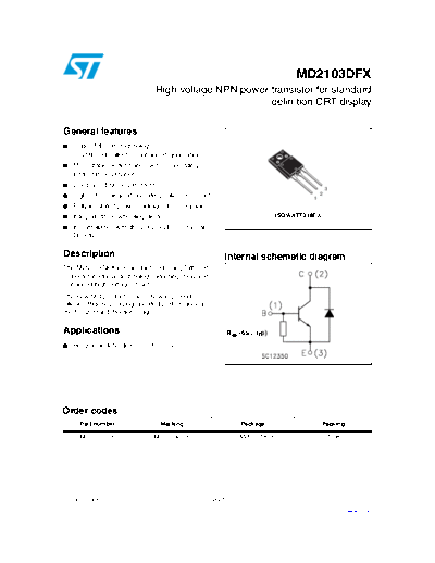 ST md2103dfx  . Electronic Components Datasheets Active components Transistors ST md2103dfx.pdf