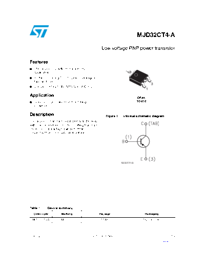 ST mjd32ct4-a  . Electronic Components Datasheets Active components Transistors ST mjd32ct4-a.pdf