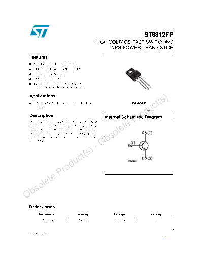 . Electronic Components Datasheets st8812fp  . Electronic Components Datasheets Active components Transistors ST st8812fp.pdf
