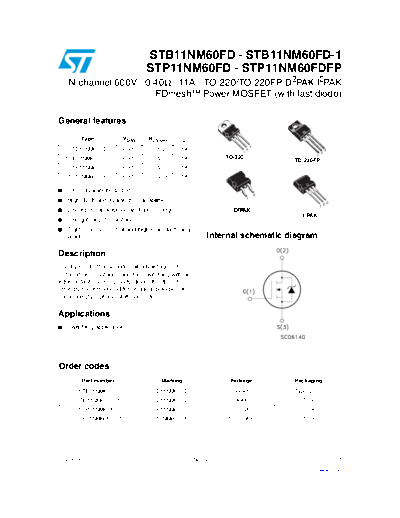 ST b11nm60fd  b11nm60fd-1  p11nm60fd  p11nm60fdfp  . Electronic Components Datasheets Active components Transistors ST stb11nm60fd_stb11nm60fd-1_stp11nm60fd_stp11nm60fdfp.pdf