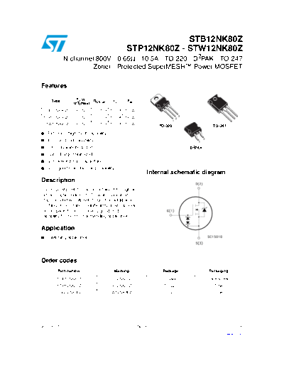 ST b12nk80z  p12nk80z  w12nk80z  . Electronic Components Datasheets Active components Transistors ST stb12nk80z_stp12nk80z_stw12nk80z.pdf