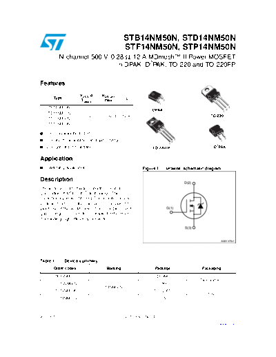 ST b14nm50n  d14nm50n  p14nm50n  f14nm50n  . Electronic Components Datasheets Active components Transistors ST stb14nm50n_std14nm50n_stp14nm50n_stf14nm50n.pdf