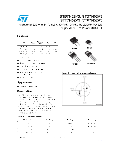 ST b7n52k3  d7n52k3  f7n52k3  p7n52k3  . Electronic Components Datasheets Active components Transistors ST stb7n52k3_std7n52k3_stf7n52k3_stp7n52k3.pdf