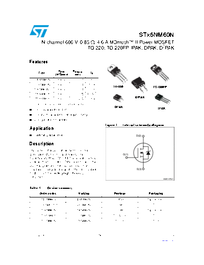 ST b6nm60n  d6nm60n  f6nm60n  p6nm60n  . Electronic Components Datasheets Active components Transistors ST stb6nm60n_std6nm60n_stf6nm60n_stp6nm60n.pdf