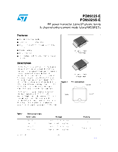 ST pd85025-s-e  . Electronic Components Datasheets Active components Transistors ST pd85025-s-e.pdf