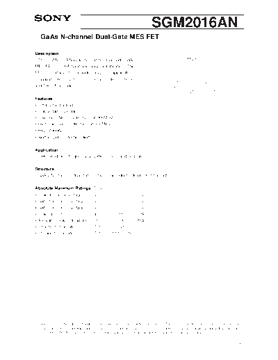 Sony scm2016  . Electronic Components Datasheets Active components Transistors Sony scm2016.pdf