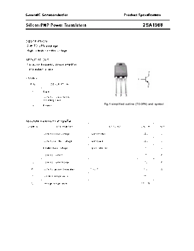 . Electronic Components Datasheets 2sa1988  . Electronic Components Datasheets Active components Transistors Savantic 2sa1988.pdf