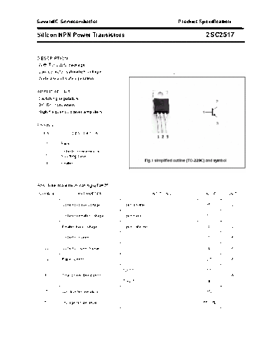 Savantic 2sc2517  . Electronic Components Datasheets Active components Transistors Savantic 2sc2517.pdf