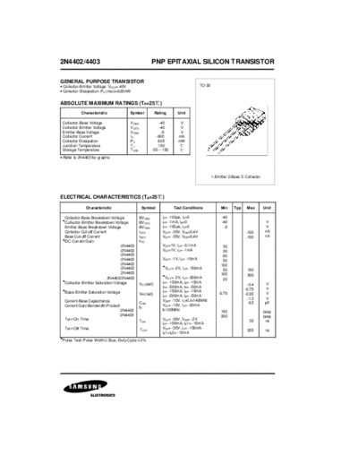 Samsung 2n4402-2n4403  . Electronic Components Datasheets Active components Transistors Samsung 2n4402-2n4403.pdf