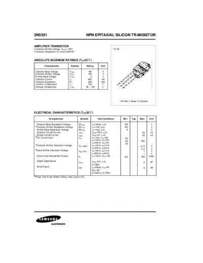Samsung 2n5551  . Electronic Components Datasheets Active components Transistors Samsung 2n5551.pdf