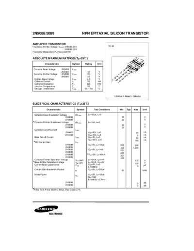 Samsung 2n5088-2n5089  . Electronic Components Datasheets Active components Transistors Samsung 2n5088-2n5089.pdf